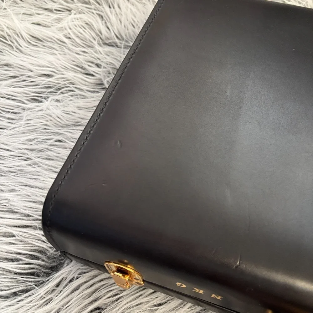 VTG Schlesinger Brothers Black‎ Saddle Leather Briefcase Attaché RARE Sz 18 NWT